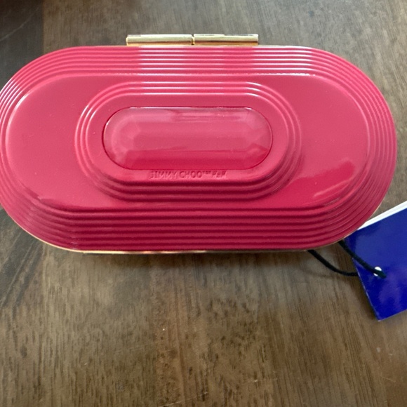 Jimmy Choo x H&M Limited Edition Pink Hard Shell Clutch - Picture 1 of 2